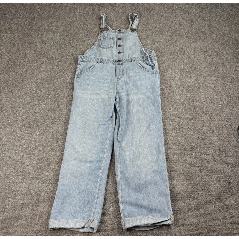 Y2K Oshkosh B'gosh Denim Overalls Girls 14 Button Front‎ Distressed Country Farm